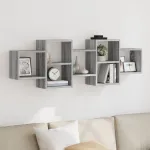 Raft de perete, gri sonoma, 129x18x42 cm, lemn prelucrat GartenMobel Dekor