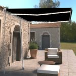 Copertină retractabilă manual cu LED, antracit, 300x250 cm GartenMobel Dekor