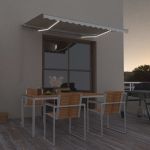 Copertină retractabilă manual cu LED, crem, 300x250 cm GartenMobel Dekor