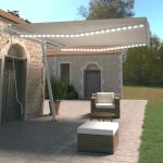 Copertină retractabilă manual cu LED, crem, 400x350 cm   GartenMobel Dekor