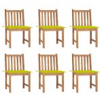 Scaune grădină cu perne, 6 buc., lemn masiv tec GartenMobel Dekor