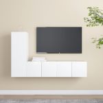 Set dulapuri TV, 3 piese, alb, lemn prelucrat GartenMobel Dekor