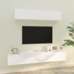 Set dulap TV, 4 piese, alb, lemn prelucrat GartenMobel Dekor