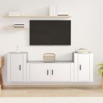 Set comodă TV, 3 piese, alb, lemn prelucrat GartenMobel Dekor