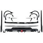 Pachet Exterior Complet de Extensii Tesla Model 3 (2017-2022) Prelungire Bara Fata cu Difuzor de aer si Eleron Negru Lucios Performance AutoTuning