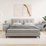 Noptiere, 2 buc., gri beton, 40x30x50 cm, lemn compozit GartenMobel Dekor