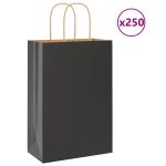 Pungi de hârtie 250 buc cu mânere negre 21x11x31 cm GartenMobel Dekor