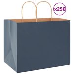 Pungi de hârtie 250 buc cu mânere Albastre 32x22x24 cm GartenMobel Dekor