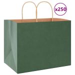 Saci de hârtie 250 buc cu mânere verde 32x22x24 cm GartenMobel Dekor