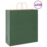 Saci de hârtie 250 buc cu mânere verde 45x17x48 cm GartenMobel Dekor