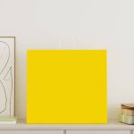 Pungi de hârtie 50 buc cu mânere galbene 54x15x49 cm GartenMobel Dekor