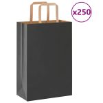 Pungi de hârtie 250 buc cu mânere negre 21x11x31 cm GartenMobel Dekor