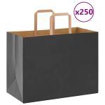 Pungi de hârtie 250 buc cu mânere negre 32x17x25 cm GartenMobel Dekor