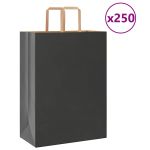 Pungi de hârtie 250 buc cu mânere negre 32x17x44 cm GartenMobel Dekor