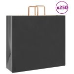 Pungi de hârtie 250 buc cu mânere negre 54x15x49 cm GartenMobel Dekor