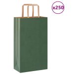 Pungi de hârtie 250 buc cu mânere verde 21x11x36 cm GartenMobel Dekor
