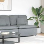 Modul central canapea modulară cu perne, gri deschis, 100 cm GartenMobel Dekor