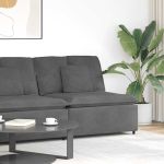 Modul central canapea modulară cu perne gri închis 100 cm GartenMobel Dekor