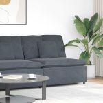 Modul central canapea modulară cu perne gri închis 100 cm GartenMobel Dekor
