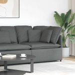 Modul de colț pentru canapea modulară cu perne gri închis 100cm GartenMobel Dekor