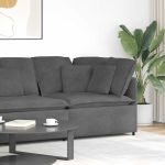 Modul de colț pentru canapea modulară cu perne gri închis 100cm GartenMobel Dekor