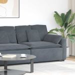 Modul modular capăt pentru cotieră canapea cu perne gri închis GartenMobel Dekor