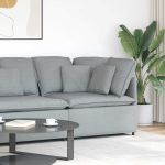 Modul modular de colț pentru canapea cu perne gri deschis 100cm GartenMobel Dekor