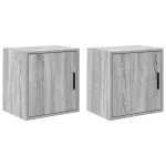 Dulapuri de perete de garaj 2 buc. Lemn prelucrat gri Sonoma GartenMobel Dekor