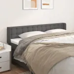 Tăblie de pat cu aripioare gri 183x16x78/88 cm piele ecologică GartenMobel Dekor