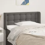 Tăblie de pat cu aripioare gri 93x16x78/88 cm piele ecologică GartenMobel Dekor
