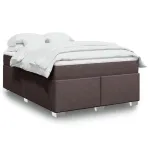Pat box spring cu saltea, maro închis, 160x200 cm, textil GartenMobel Dekor