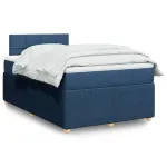 Pat box spring cu saltea, albastru, 120x200 cm, textil GartenMobel Dekor