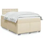 Pat box spring cu saltea, crem, 120x200 cm, textil GartenMobel Dekor