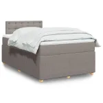 Pat box spring cu saltea, gri taupe, 120x200 cm, textil GartenMobel Dekor