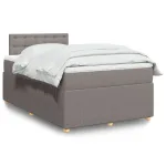 Pat box spring cu saltea, gri taupe, 120x200 cm, textil GartenMobel Dekor