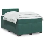 Pat box spring cu saltea, verde închis, 120x200 cm, catifea GartenMobel Dekor