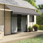 Copertină retractabilă, antracit, 400x150 cm, textil și oțel GartenMobel Dekor