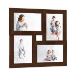 Ramă foto colaj, maro închis, 4x (13x18 cm) foto, MDF GartenMobel Dekor