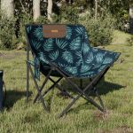 Scaune de camping cu buzunar, pliabile, 2 buc., model frunze GartenMobel Dekor