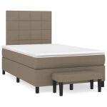 Pat box spring cu saltea, taupe, 120x190 cm material textil GartenMobel Dekor