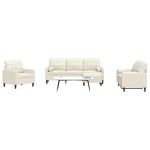 Set de canapele cu perne/rulouri, 4 piese, crem, catifea GartenMobel Dekor