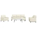 Set de canapele cu perne/rulouri, 4 piese, crem, catifea GartenMobel Dekor