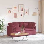 Canapea modulară cu perne, roșu vin, textil GartenMobel Dekor