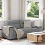 Canapea cu 2 locuri, țesătură gri deschis, 140 cm GartenMobel Dekor
