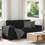 Canapea cu 2 locuri negru 140 cm stofa GartenMobel Dekor