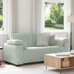 Canapea loveseat gri deschis 140 cm catifea GartenMobel Dekor