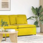 Modul central canapea modulară cu perne, galben, 100 cm GartenMobel Dekor