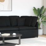 Modul de colț pentru canapea modulară cu perne, negru, 100 cm GartenMobel Dekor