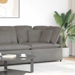 Modul modular de colț pentru canapea cu perne gri deschis 100cm GartenMobel Dekor