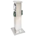 Stâlp priză pentru grădină oțel inoxidabil cu temporizator GartenMobel Dekor